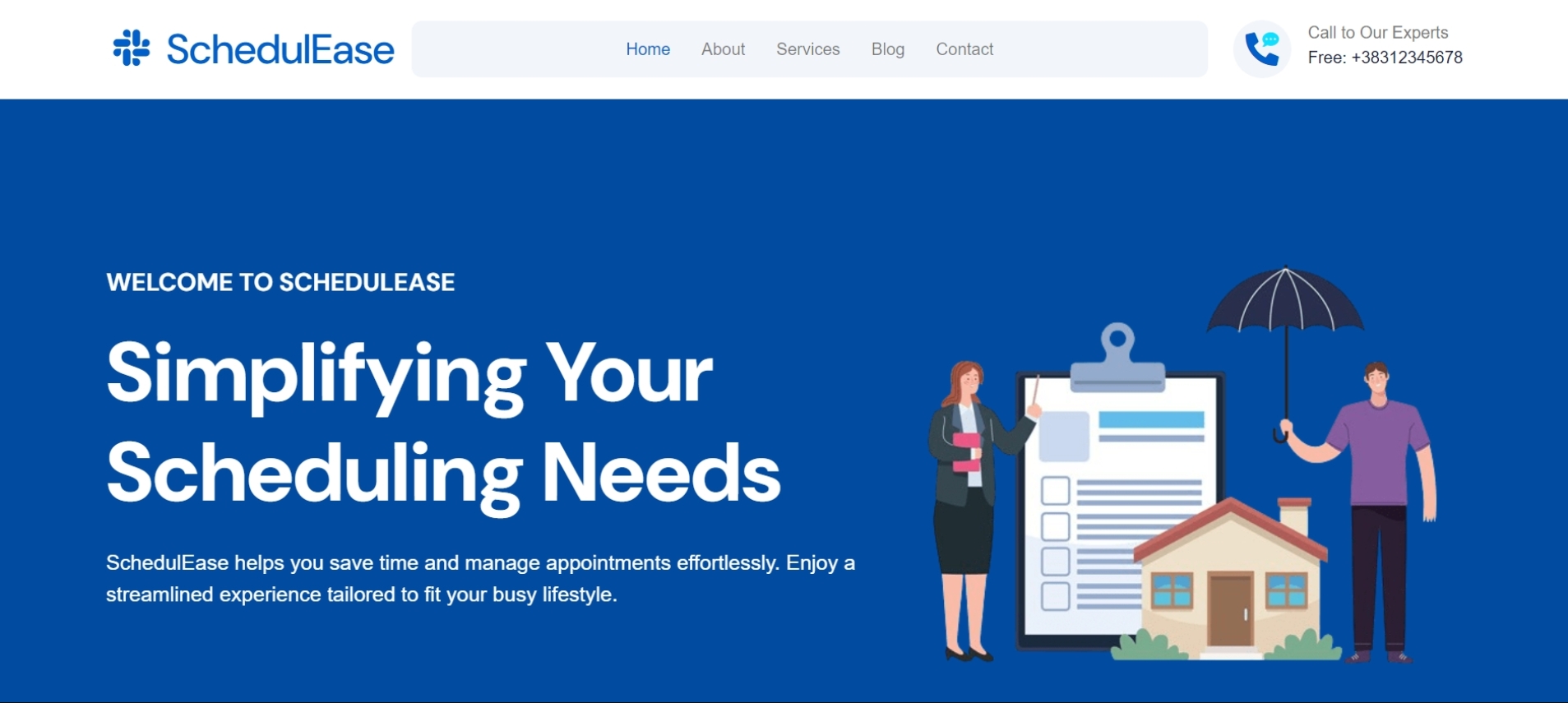 SchedulEase website preview